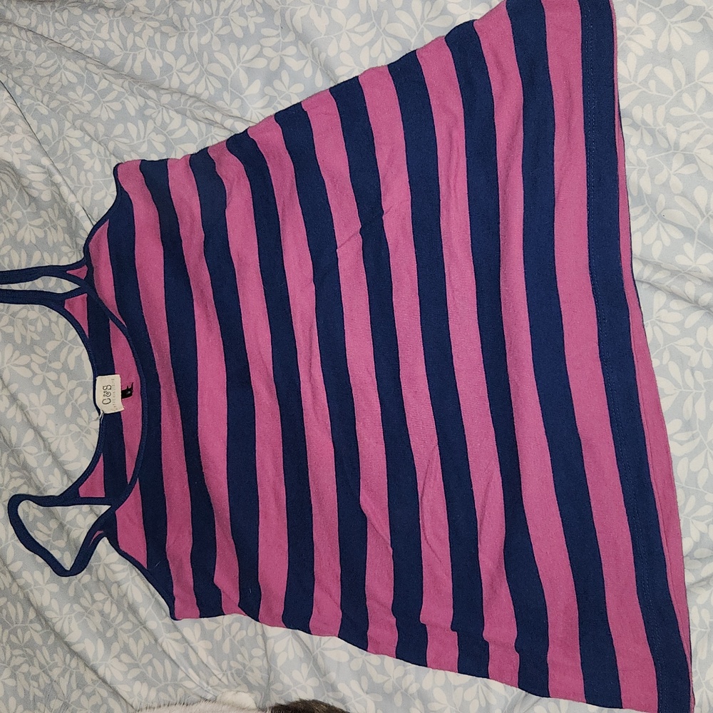 Pink and blue stripped tank top